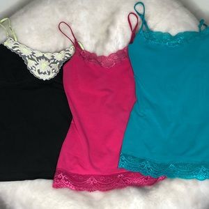 3 Piece Bundle Lot of Lace Cami Tank Tops